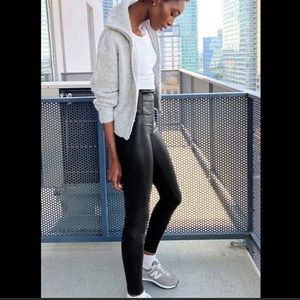 Aritzia Wilfred Free Daria Vegan Leather Pant - ankle/short